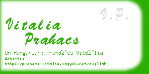 vitalia prahacs business card